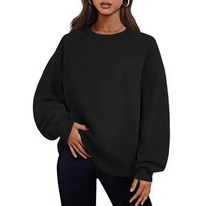 Streetwear surdimensionné décontracté pour femme de qualité supérieure 100% coton sweats à capuche tricotés respirants personnalisés - Product Image 1