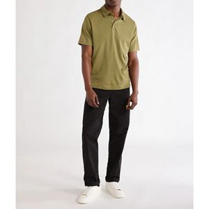 Impression anti-rides en tricot olive pour hommes de qualité supérieure pour doux et confortable pour les affaires, le golf et les vêtements de tous les jours - Product Image 5