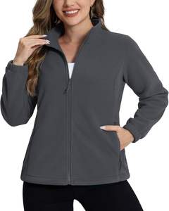 Veste polaire Softshell respirante légère de grande taille pour femmes 340g pour l'hiver pull fermeture poche coton remplissage randonnée - Product Image 1