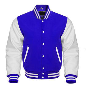 Lettermen transpirable bordado único directo en la parte delantera y trasera Logo personalizado de fábrica bombardero de béisbol Varsity chaqueta hombres adultos - Product Image 1