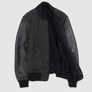 Nouveau Look personnalisé 2025 mode vêtements pour hommes tenue décontracté boule de Base Chenille broderie patchwork manches en cuir veste personnalisée - Product Image 3