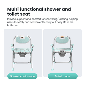 Chaise pliante en alliage d'aluminium brevetée pour <span class=keywords><strong>personnes</strong></span> <span class=keywords><strong>âgées</strong></span>, sécurité dans la salle de bain, capacité de 150 kg, fournitures de réadaptation thérapeutique - Product Image 1