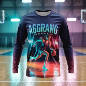 Camisetas de Pesca para Hombre al por Mayor, Sublimación OEM, Protección Solar UPF50, Impresión Personalizada, Poliéster y Elastano, Secado Rápido, Manga Larga, Cuello Redondo, Ecológicas - Product Image 3