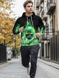 Sudaderas con capucha informales de invierno para hombre, Color sólido, 100% algodón, respetuoso con el medio ambiente, secado rápido, transpirable, ropa de moda de ajuste Regular - Product Image 2