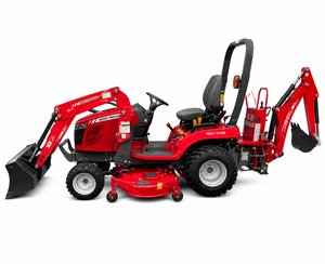 Tractor Compacto Massey Ferguson GC1705 con Cargador Frontal y Plataforma de Corte, 4x4, Rojo, Maquinaria Agrícola - Product Image 1