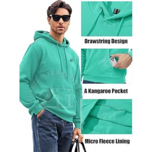 เสื้อฮู้ดสวมหัวผ้าฟลีซเทอร์รี่ผ้าฟลีซระบายอากาศได้ดีไซส์ใหญ่พิเศษสำหรับผู้ชาย310gsm 100% ฤดูหนาว - Product Image 2