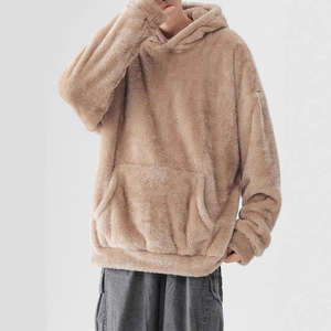 <b>Sherpa</b> hoodies <b>men</b> pullover fleece <b>hoodie</b> cozy warm lining casual daily winter wear <b>men</b> - Product Image 1