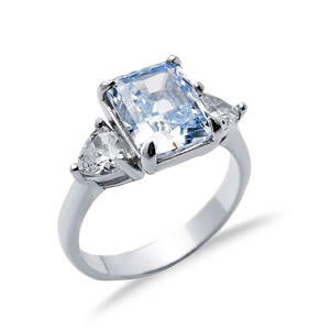 แหวนเพทายลาย Baguette หินอความารีน CZ เครื่องประดับตุรกีทำมือขายส่ง925เงิน - Product Image 3