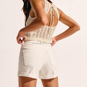 Haute qualité personnalisé décontracté poids lourd tricoté coton éponge français sport course cordon couleur unie femmes Shorts - Product Image 2