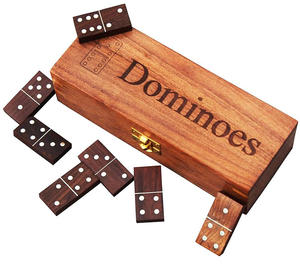 Juego de azulejos de madera para niños y adultos Juego hecho con madera MDF de buena calidad a bajo precio Juego de dominó con artículos de diseño antiguo - Product Image 4