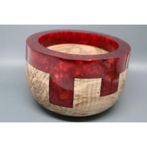 Bol de service à salade rond en bois et en résine de taille moyenne de la plus grande qualité, idéal pour servir des aliments au restaurant, élégant et durable - Product Image 5