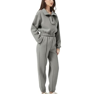 Alta calidad Lady's XL Sweat Suit Logotipo personalizado Etiqueta privada Sudadera con capucha Jogger Set Acid Wash Impreso Quick Dry Chándal Gimnasio - Product Image 6