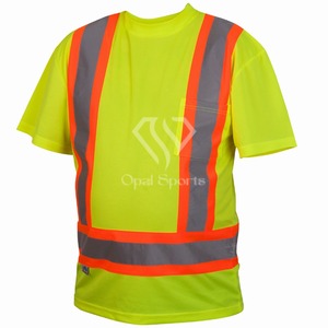 Venta caliente OEM Hook Loop Camisa DE SEGURIDAD Chaleco DE SEGURIDAD Trabajo Hi Vis Camisas reflectantes para hombres Logotipo y tela personalizados - Product Image 3