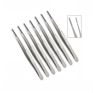 Fórceps de tejido alemán de acero inoxidable de grado médico 6 ''recto 2,5mm de ancho 3 piezas DeBakey Manual vascular atraumático - Product Image 3