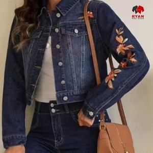 Custom Trendy Denim <b>Jacket</b> for <b>Women</b> Comfortable Breathable Deign with Custom Logo - Product Image 5