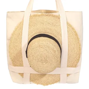 Canvas Hat bags for Beach Picnic Outing Premium looking with Strong Eco Friendly Canvas Canvas Beach Bags