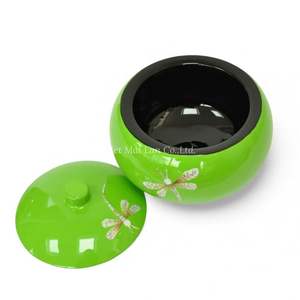 Pot en laque fait à la main, pot de rangement décoratif pour table, cuisine, salle de bain, usage domestique - Product Image 3