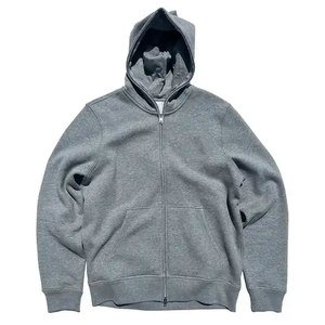 Chaqueta con capucha y cremallera de trabajo pesado de invierno personalizada para hombre Mezcla de algodón Lavado ácido con estampado digital de patrón sólido de estilo desteñido vintage - Product Image 4