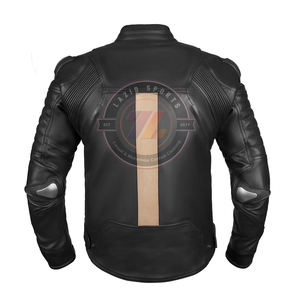 Veste d'équitation en cuir pour motards de rue Veste de course classique en cuir résistant à l'abrasion pour hommes - Product Image 4