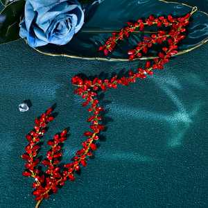 Bridella BHP599 Bandeau Rouge Strass Perles Cristaux Fleurs Confortable Ajustement Sécurisé Mariages Événements Formels Vie Quotidienne Élégant - Product Image 3