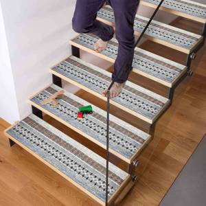 Modern Striped Printed <b>Rug</b>, Soft Tones, Machine Washable, <b>Thin</b> Stair <b>Rug</b>,Goblen - Product Image 1