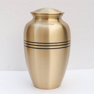 Urna de aluminio y latón con impresión personalizada de alta calidad, artículo funerario de cremación de Metal hecho a mano para cenizas humanas - Product Image 6