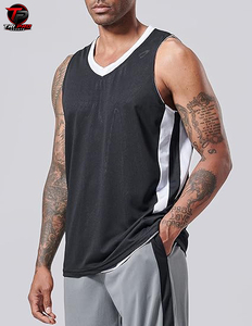 Camiseta de Baloncesto para Hombre, sin Mangas, Cuello en V, Malla de Secado Rápido, Uniforme de Equipo, Logotipo Personalizado, Camiseta Deportiva - Product Image 3
