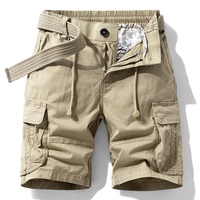 Short Cargo en Coton pour Homme, Classique, Décontracté, Multi-poches, Tactique, Taille Élastique