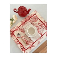 Nappe rectangulaire populaire en lin tricoté à la main, imprimée numériquement motif abeille, élégante, avec broderie contrastante, pour mariage et fête, jetable