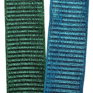 Crimped Floral Glitter Polyester <b>Ribbon</b> Roll Metallic <b>Wired</b> <b>Ribbon</b> for Wedding Halloween & Christmas Gifts in Spool Roll Format - Product Image 3