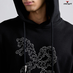 เสื้อฮู้ดผู้ชายประดับเพชรเทียม ราคาโรงงาน ผ้าฝ้าย 100% น้ำหนักเบาสำหรับฤดูหนาว รับสกรีนโลโก้ มีทุกขนาด - Product Image 5