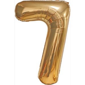 Palloncino Numero 7 in Foil Dorato Champagne 1M per Decorazioni Festa - Product Image 1