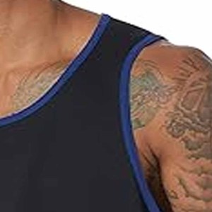 New Style Wholesale Breathable Knitted Sleeveless Polyester/Cotton <b>Drop</b> Armhole Tank Top for Men Workout Gym - Product Image 2