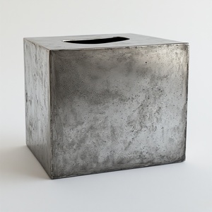 Elegante Caja de Pañuelos Metálica Multifuncional de Diseño Contemporáneo, Construcción Duradera, Hecha a Mano, Acceso Diario Conveniente - Product Image 4