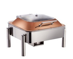 Oferta de Fábrica: Cubierta Cuadrada de Acero Inoxidable para Chafing Dish, Color Oro Rosa, con Marco Dorado o Plateado, 7L, Chafing Dish Cuadrado de 7L - Product Image 6