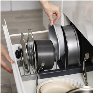 Support de <span class=keywords><strong>rangement</strong></span> réglable en acier inoxydable pour assiettes, planches à découper, casseroles, plateaux - Product Image 6