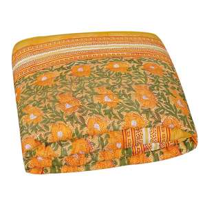 High Quality Organic Cotton Comforter Handmade <b>Block</b> <b>Print</b> Winter Blanket Coverlet Soft Quilt Bedding for Home Use for Hotels - Product Image 2