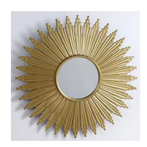 Miroir mural rond décoratif en métal moderne pour salon Décoration intérieure - Product Image 1