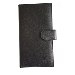 Porte-billets en cuir avec clip matériel pour tenir les factures noir avec fermeture à bouton-poussoir - Product Image 2