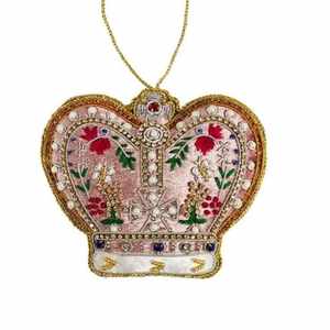 Zari cosido a mano moderno Luxe GlitterThread adornos festivos para la decoración del hogar para Diwali Navidad Pascua - Product Image 1