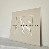 Enseigne personnalisée en acrylique 3D pour magasin, devanture, réception, entreprise, salon, avec supports, découpée au laser, plaque de porte, signalétique murale
