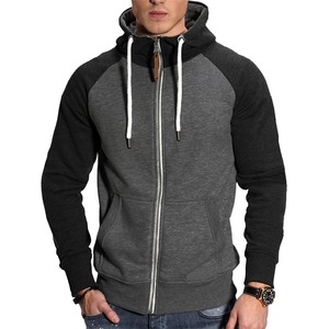 Sudadera con capucha deportiva informal de invierno para hombre, 100% algodón, empalme de Color, manga de hombro, capucha recta gruesa, buen ajuste - Product Image 4