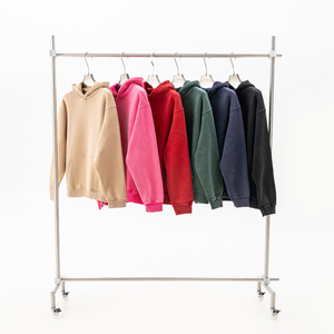 Sudaderas con capucha de lavado ácido personalizadas de alta calidad Sudadera con capucha en blanco al por mayor bordado recortado cuadrado para hombres - Product Image 3