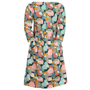 Robe bohème Avery 100% coton, imprimé géométrique à pois, design simple, longueur genou, lavable pour l'été, le printemps et l'automne - Product Image 6