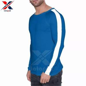 T-shirts solides tricotés sportifs en polyester pour hommes Impression par transfert de chaleur Respirant évacuant l'humidité Poids du tissu 220 grammes - Product Image 1