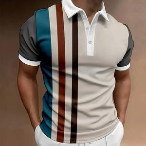 Polo clásico para hombre, camisetas de manga corta a rayas de verano, camisetas informales con botones de negocios, camisetas Polo de moda, ropa para hombre - Product Image 5
