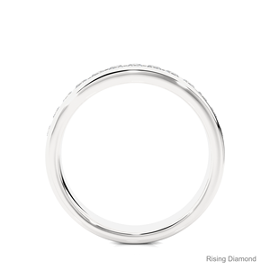 0,52 CTW Round Cut Lab Grown Diamond Half Eternity Set CVD Wedding Band y anillos de regalo de aniversario en oro blanco - Product Image 4