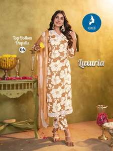 Nouveau pantalon exclusif en rayonne Kurti ensemble Nazneen Dupatta dernier design indien pakistanais prix de gros pour les vêtements pour femmes - Product Image 4