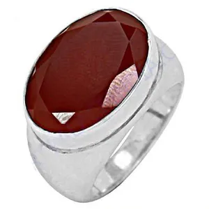 925 Silver Handmade <b>Statement</b> <b>Ring</b> for Women Boho Retro Style with Natural Garnet Stone Dainty Romantic Gemstone Jewelry - Product Image 3