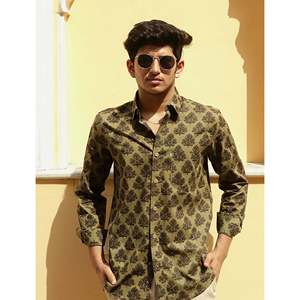 Chemise décontractée pour homme en coton imprimé à manches longues, respirante, en popeline ou tissu Oxford, motif floral ou à pois, offre ODM - Product Image 4